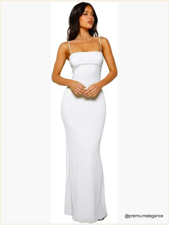 Women's Backless Maxi Dress Sleeveless Spaghetti Strap Bodycon Formal Party - Picture 1 of 7